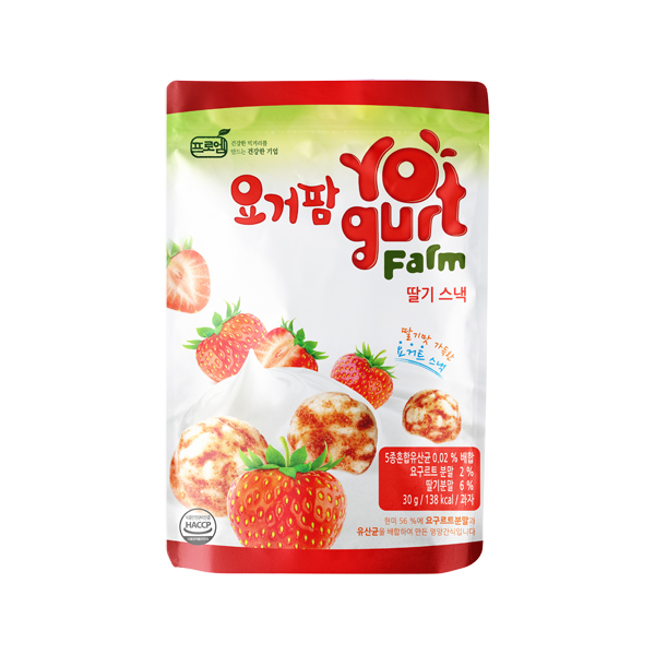 프로엠 요거팜 유산균 딸기 스낵 30g x 1봉