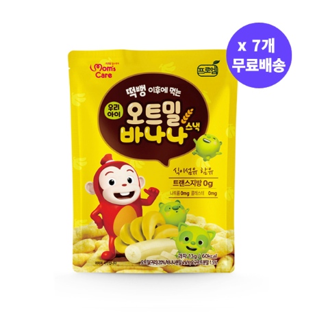 [무료배송] 프로엠 떡뻥이후에 먹는 오트밀 바나나스낵 13g x 7봉