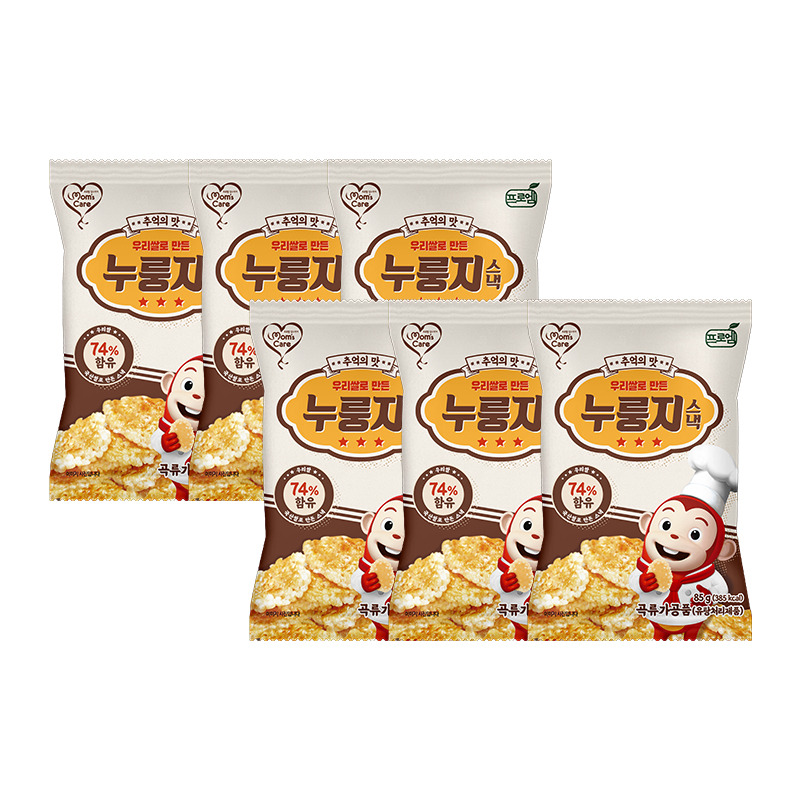 [무료배송] 프로엠 우리쌀로 만든 누룽지 스낵 85g x 6개