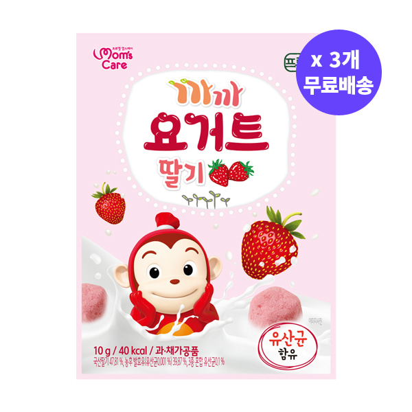 [무료배송] 프로엠 코코몽 까까 요거트 딸기 큐브 스낵 10g x 3개